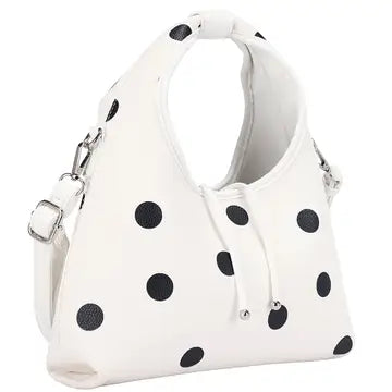 Polka Dot Bucket Bag - White