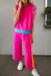 Color Block Detail Two-piece Outfit