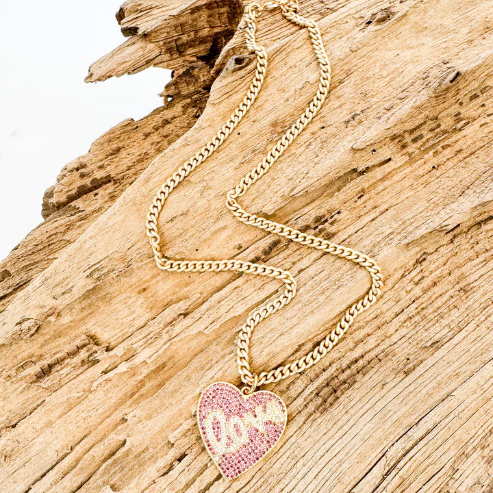 Virtue, Love Heart Pendent-Pink