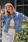 Short Puff Sleeve Denim Jacket