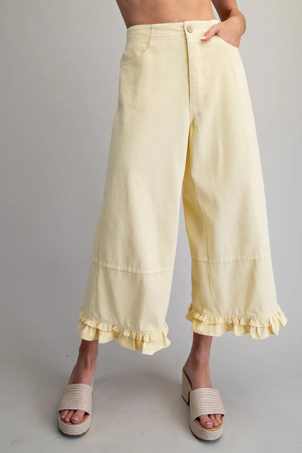 Sunny Side Ruffled Hem Pants