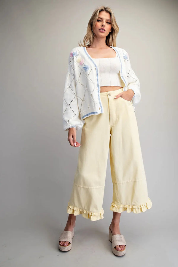 Sunny Side Ruffled Hem Pants