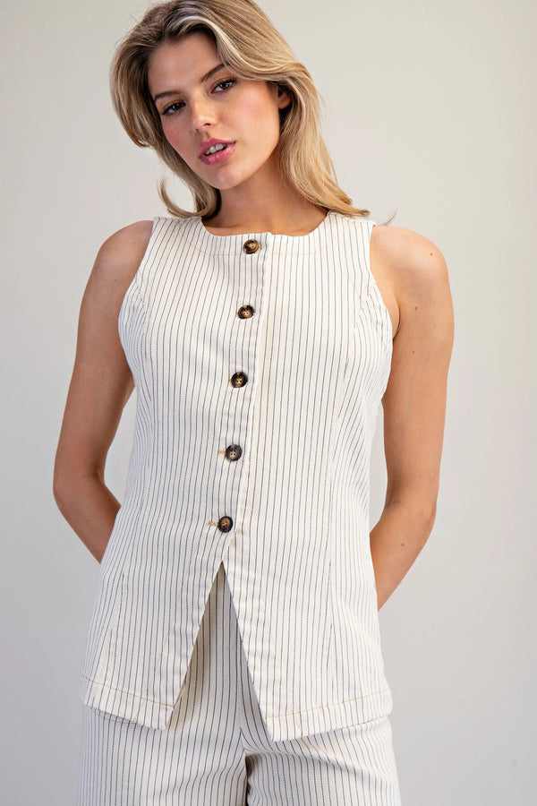 Boss Babe Pinstripe Vest