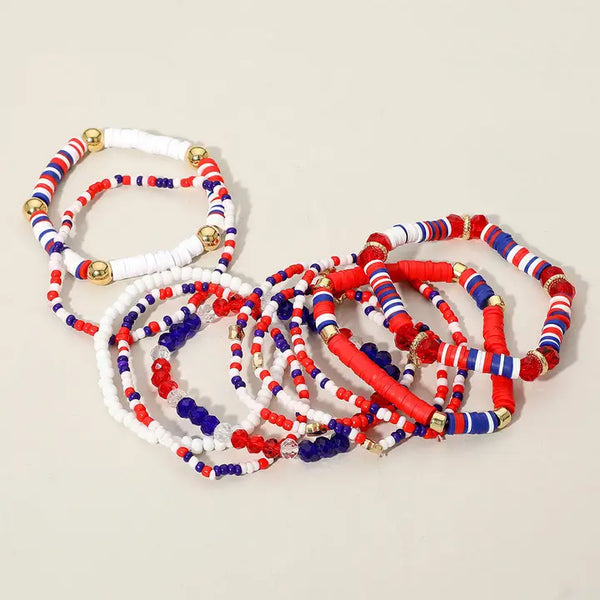 American Beaded Stretch Multi Bracelets