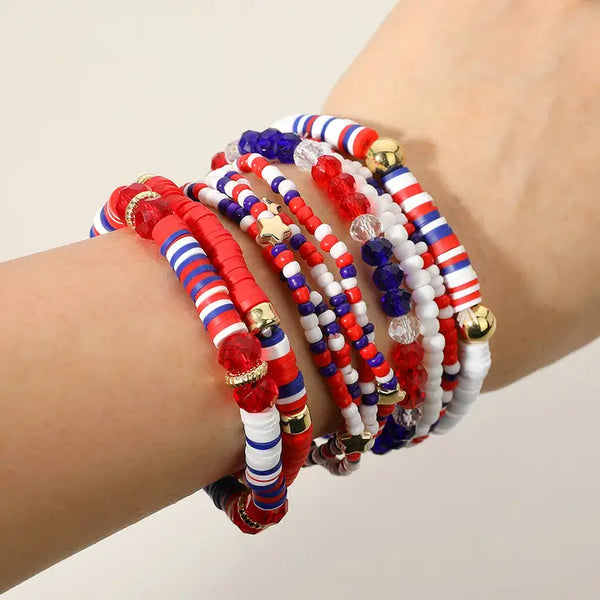 American Beaded Stretch Multi Bracelets