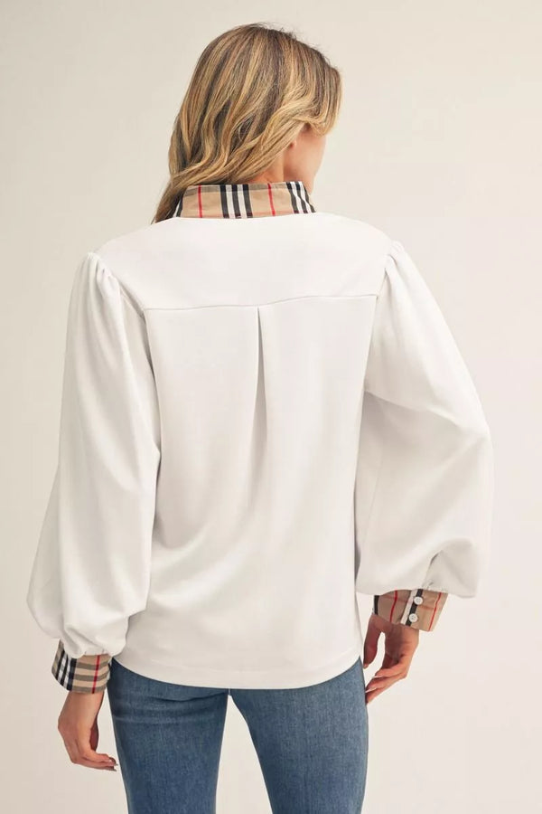 Plaid Perfection Mock Top