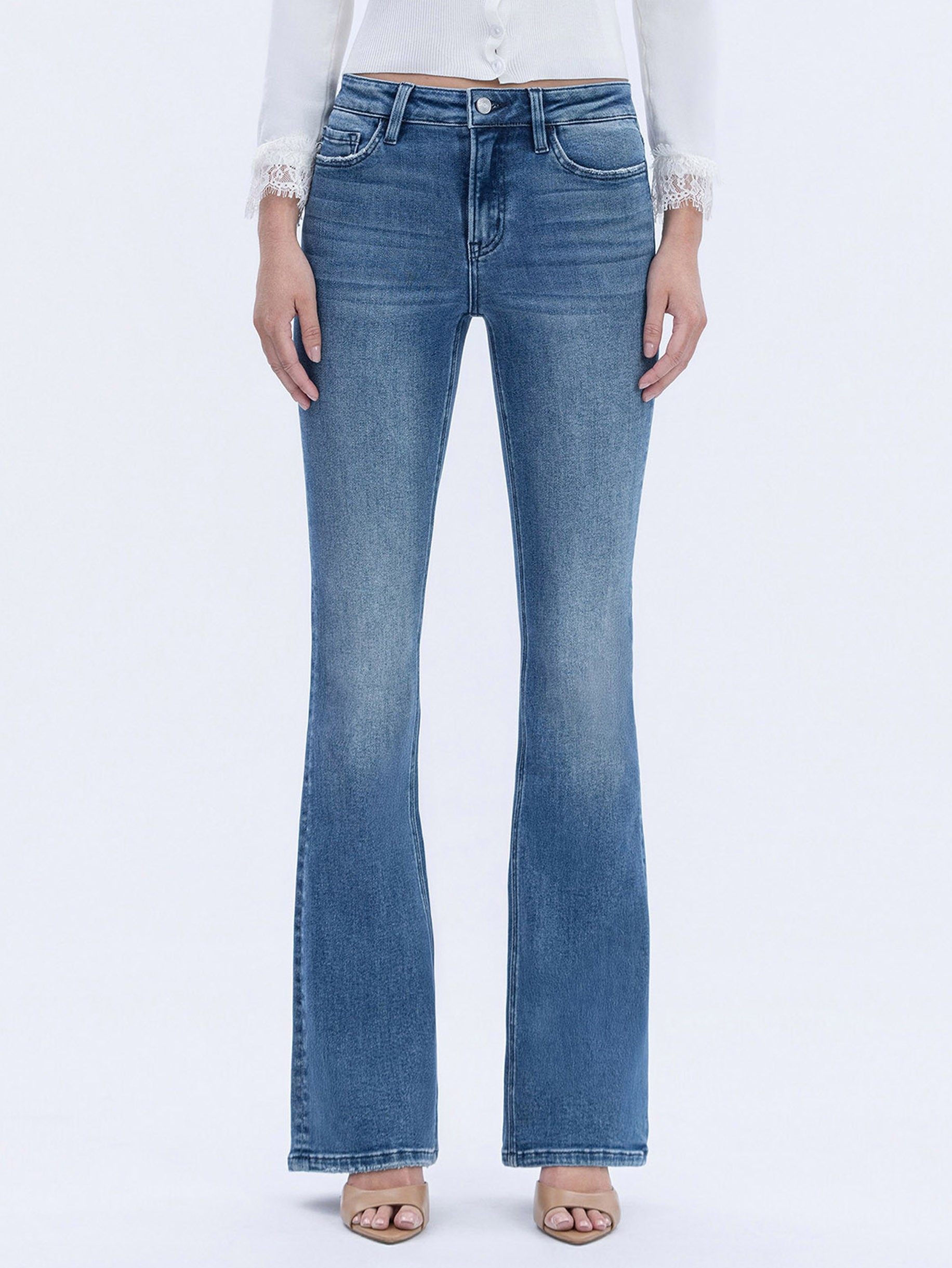 High Rise Full Length Bootcut Jeans Vervet