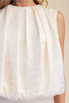 Sleeveless Pleated Balloon Top