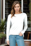New Rounded Bottom Solid Basic Long-Sleeved Tee - 2 Colors