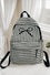 Coquette Bow Embroidered Checkered Backpack
