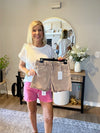 Acid Washed Frayed Cutoff Hem Shorts