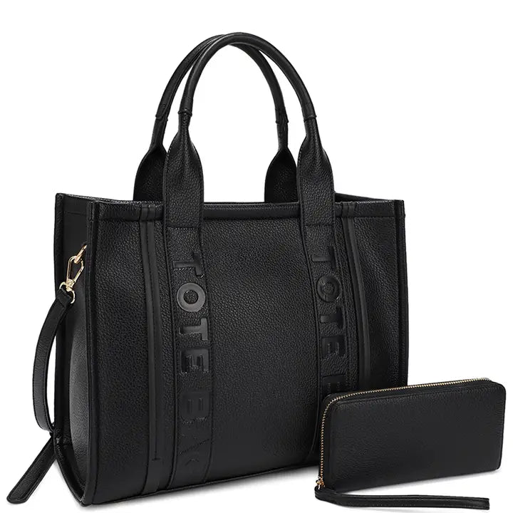 2IN1 Handle Tote Bag Satchel W Wallet Set 4 Colors