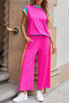 Color Block Detail Two-piece Outfit