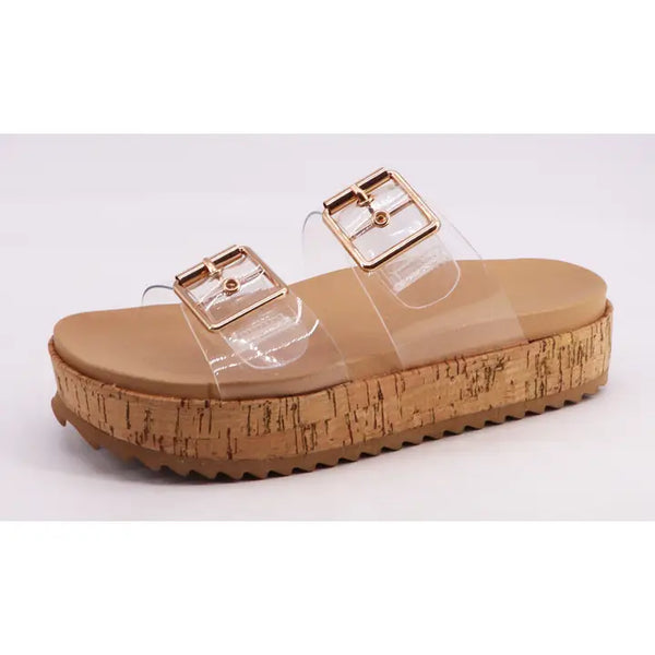 Clear Statement Buckle Flatforms