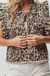 Ruffle Sleeve Denim Vest