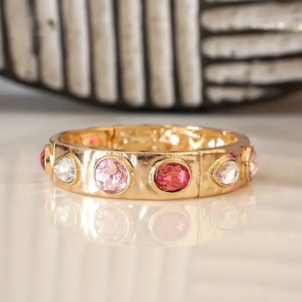 Sparkly Crystal Stretch Bangles-Pinks