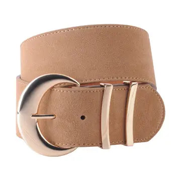 Suede Crescent Moon Buckle Belt