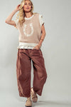 Wild Woven Horseshoe Sweater Vest Mocha