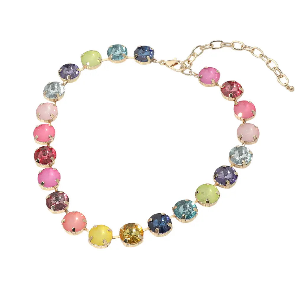 Jewel Box Necklace, Multi Pink
