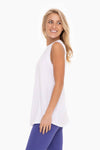 Notched Sleeveless Flowy Tank Top - 2 Colors