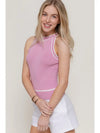 Contrast Halter Sweater Tank, Pink