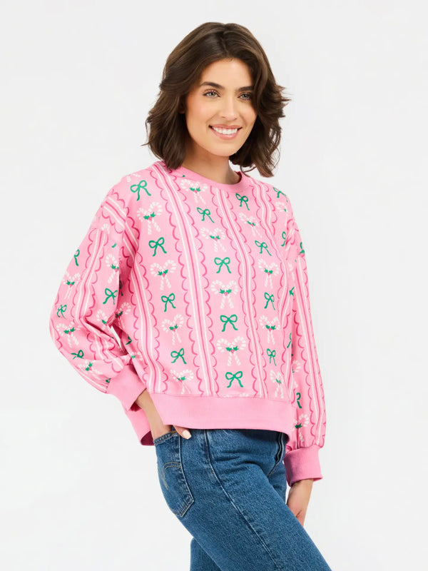 Millie Peppermint Twist Pink Sweatshirt