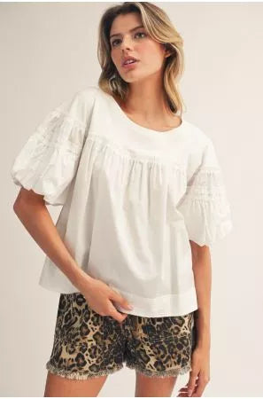 Ivory Whisper Ruffle Top