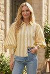 Stripe Me Happy Top, Mustard