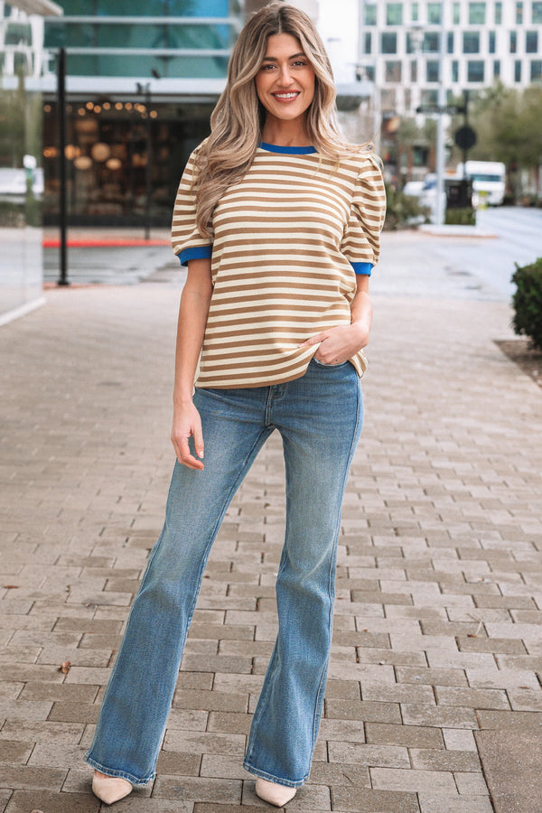 Timeless Stripes Puff Top
