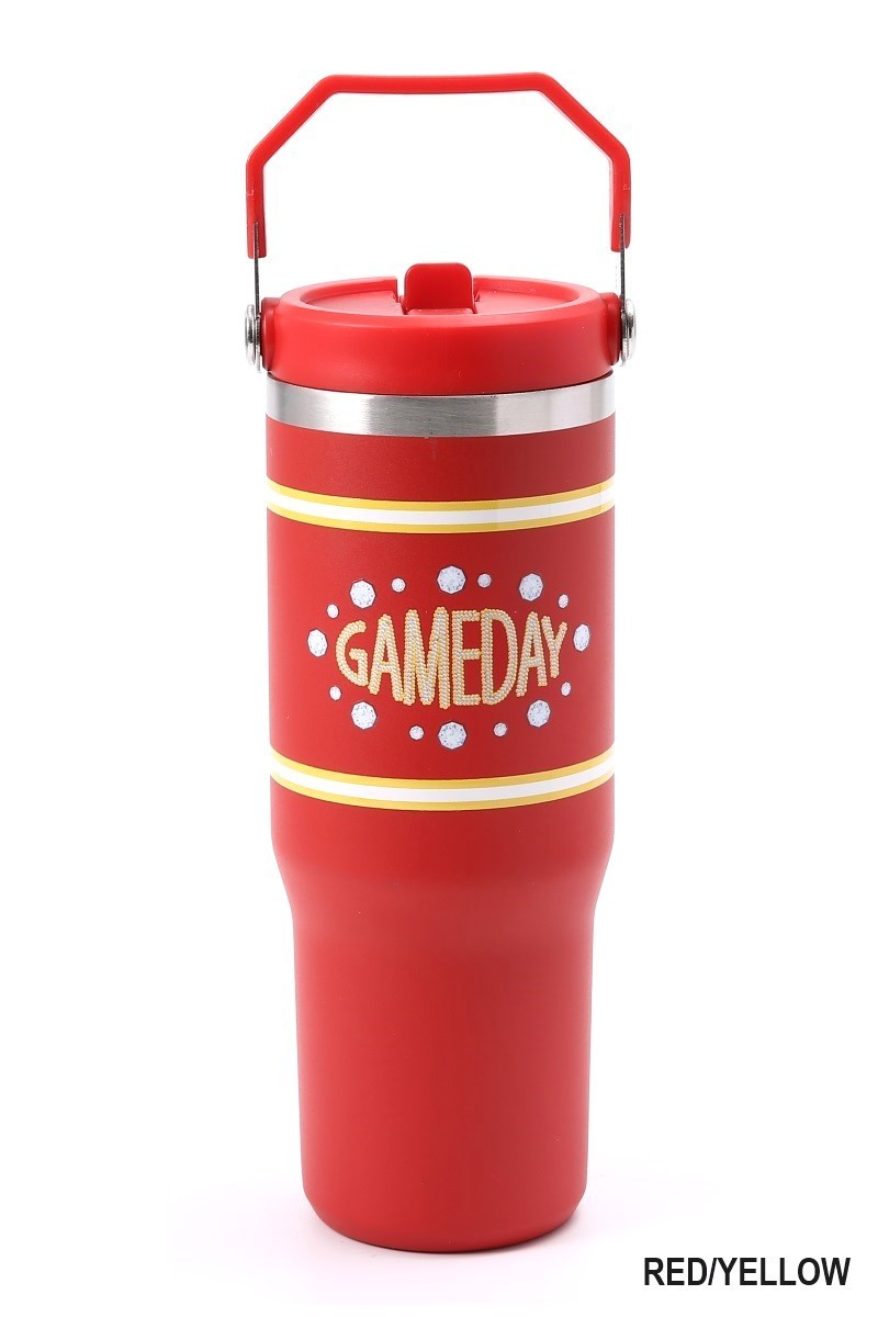 Game Day 30oz Stainless Steel Flip Straw Tumbler