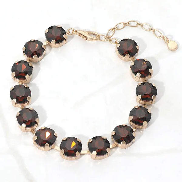 Crystal Elegance Tennis Bracelet, Brown