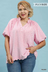 Curvy Country Scallop Top, Pink