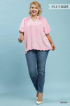 Curvy Country Scallop Top, Pink