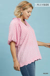 Curvy Country Scallop Top, Pink