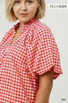 Curvy Country Scallop Top, Red