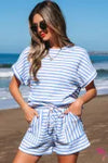 Blush Breeze Knit Lounge Set, Blue