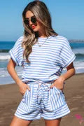 Blush Breeze Knit Lounge Set, Blue