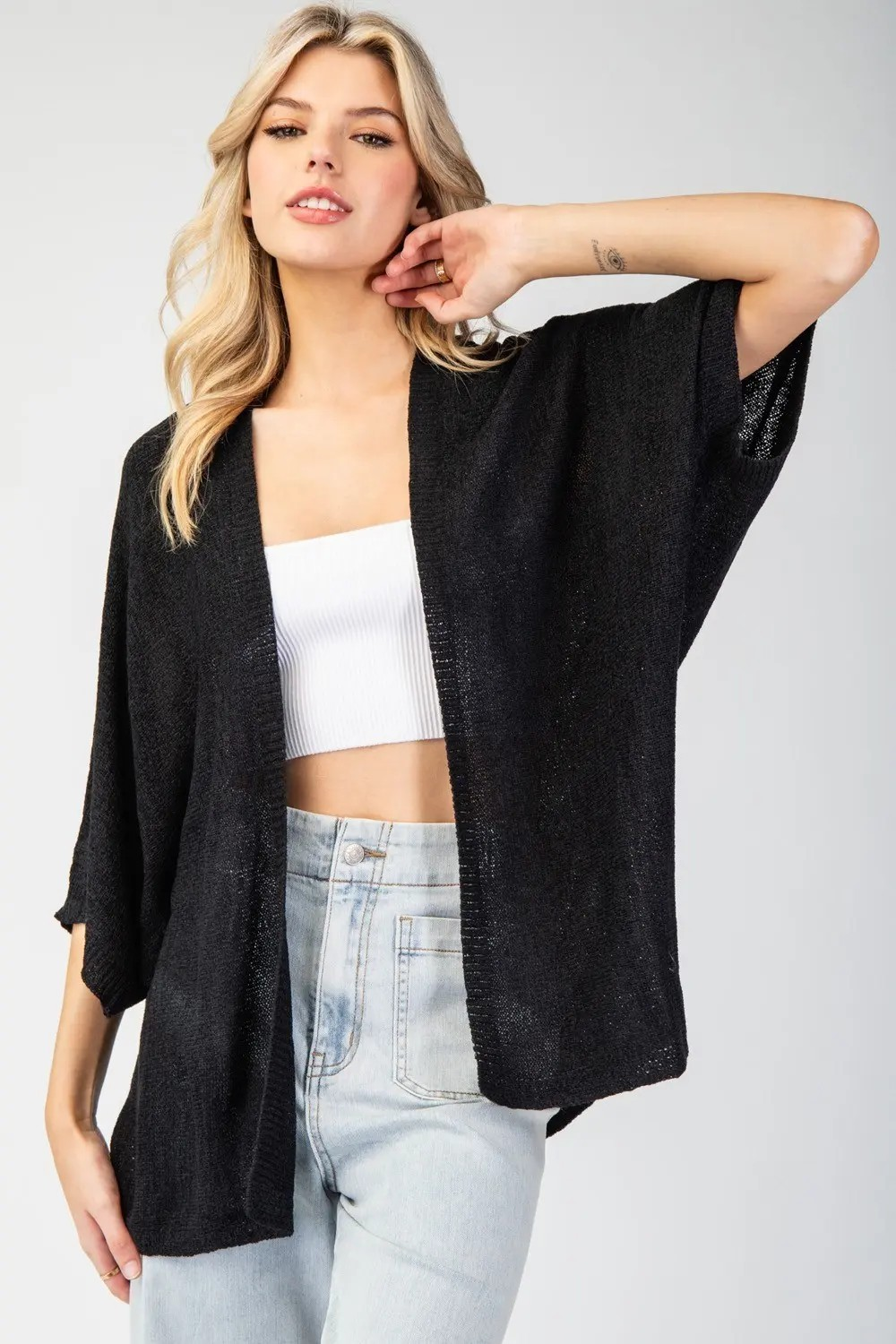 Dolman Short Sleeve Cardigan