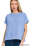 Chenille Waffle Cap Sleeve Sweater