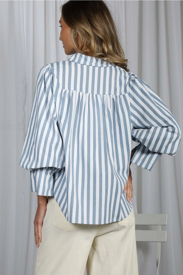 Stripe Me Happy Top, Blue