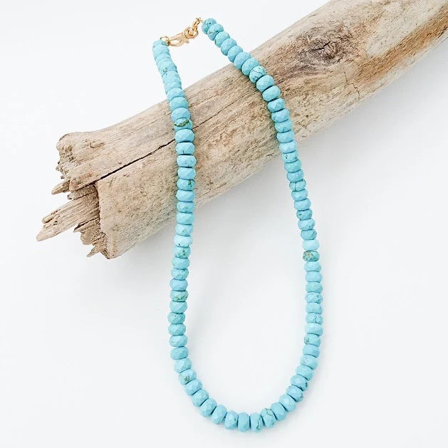 Rondelle Gemstone Layering Necklace, Turquoise