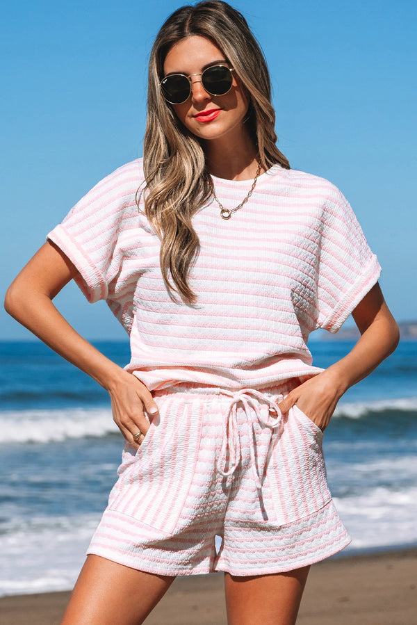Blush Breeze Knit Lounge Set, Pink