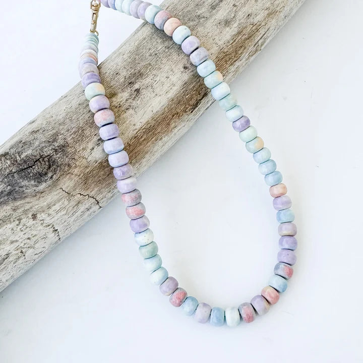 Rondelle Gemstone Layering Necklace, Cotton Cady