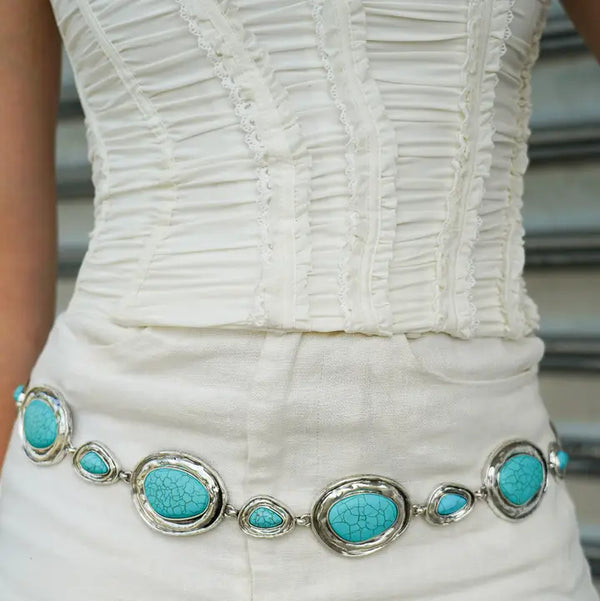 Turquoise Stone Chain Belt