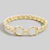 Gold Horsebit Stretch Chain Bracelet