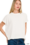 Chenille Waffle Cap Sleeve Sweater