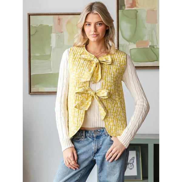 Vintage Stripe Quilt Tie Top Vest