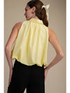 Bubble Hem Sleeveless Top Yellow