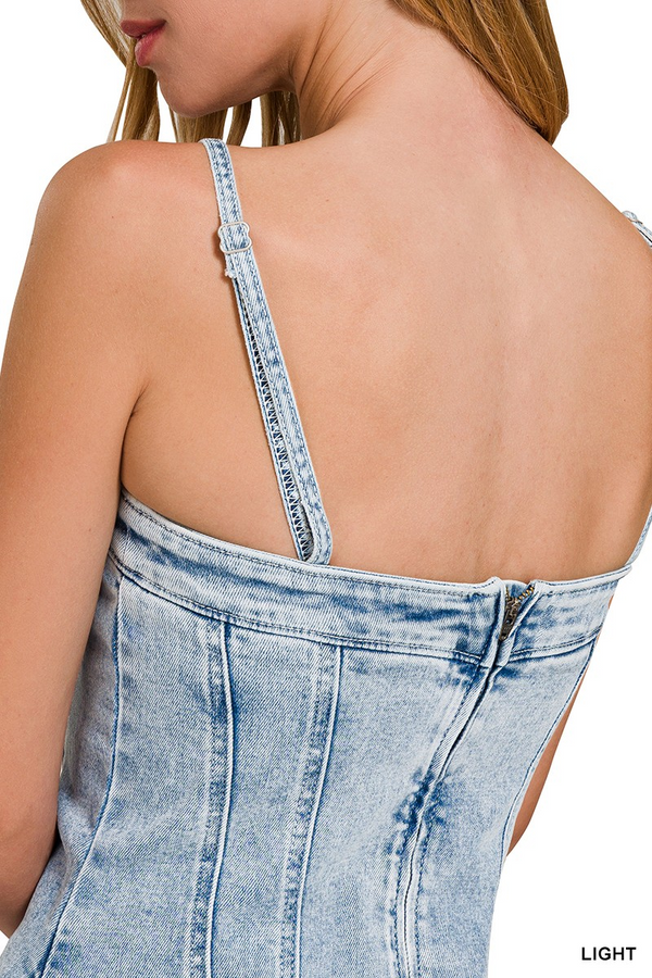 Spaghetti Strap Exposed Seam Dress