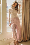 Acid Washed Colored Barrel Denim Pants Washed Washed  Mauve